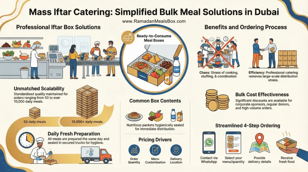 Affordable Bulk Iftar Meal Orders in Dubai infographic